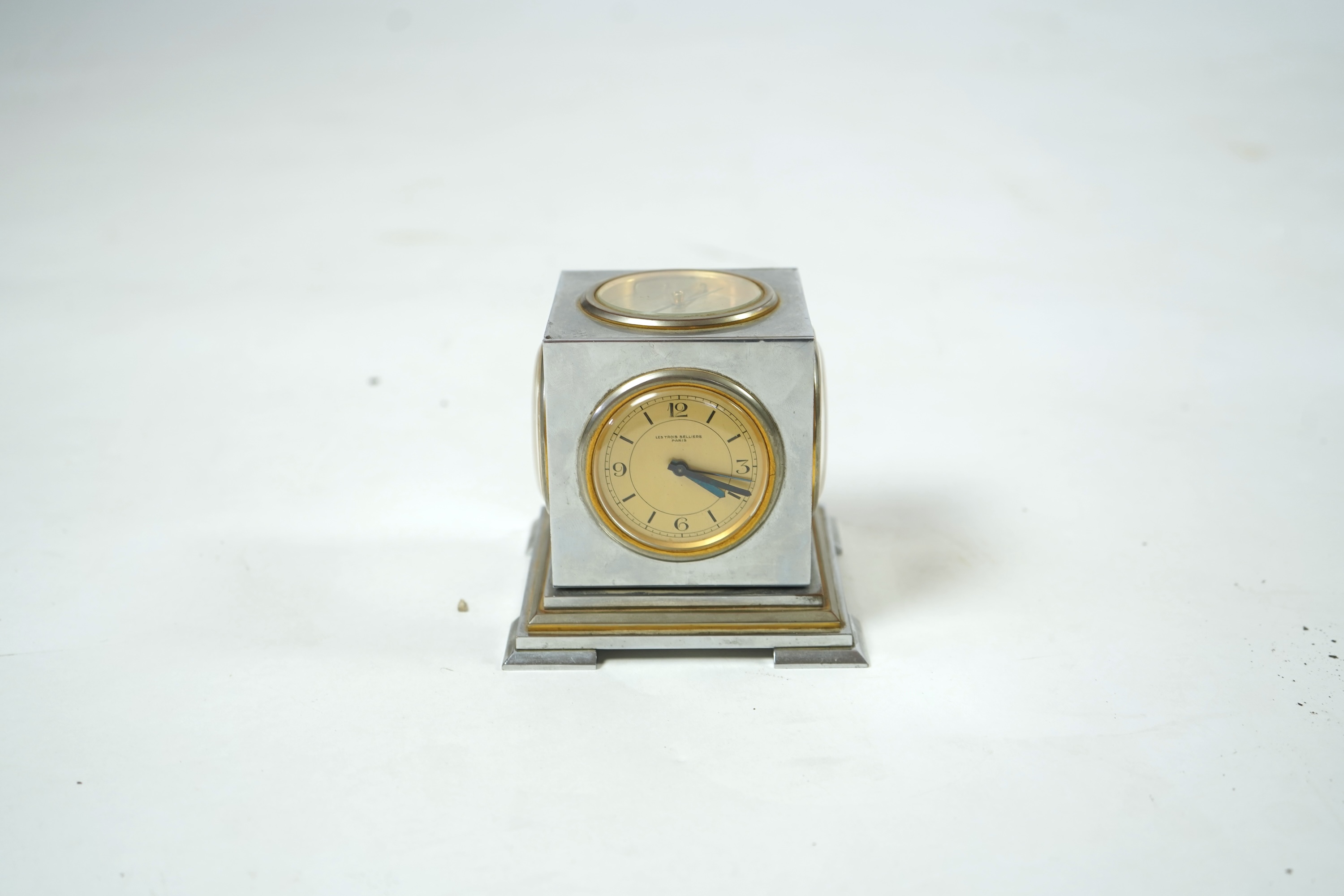 A French Art Deco chrome and gilt desk compendium c.1930